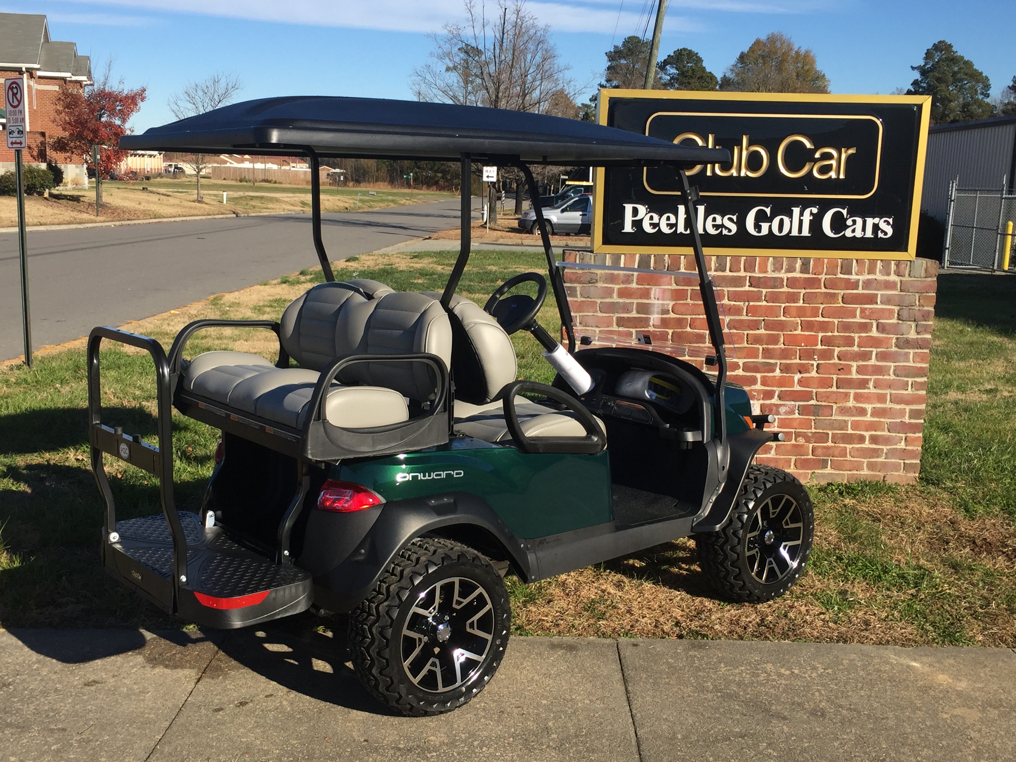 2019 Club Car Onward Lifted Electric Golf Car Metallic Jade Green