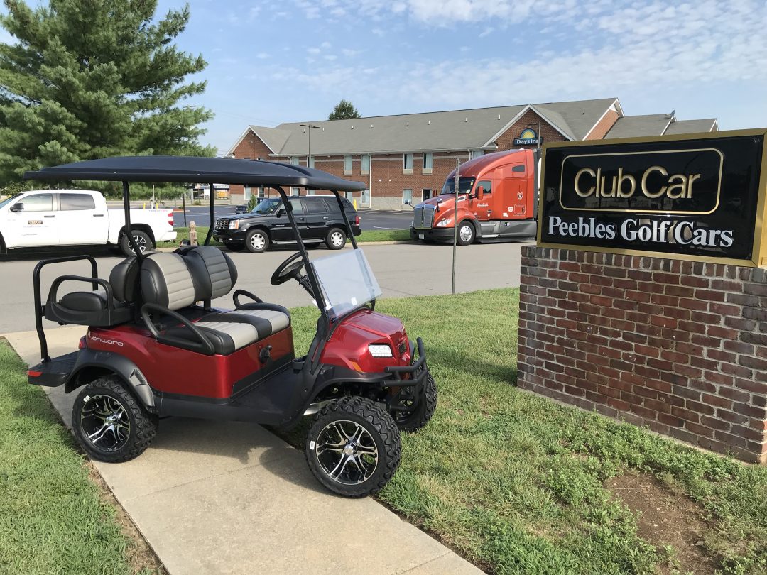 2020 Club Car Onward Lifted Gas PTV Candy Apple Red Peebles Golf Cars