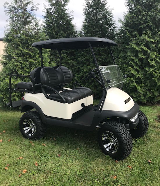 2016 Club Car Lifted Electric 4Passenger Golf Car White Peebles