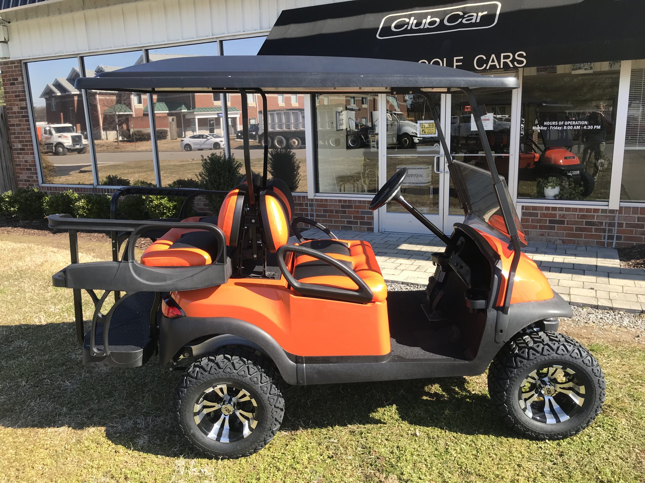 2017 Club Car Lifted Electric 4passenger Golf Car Orange Peebles