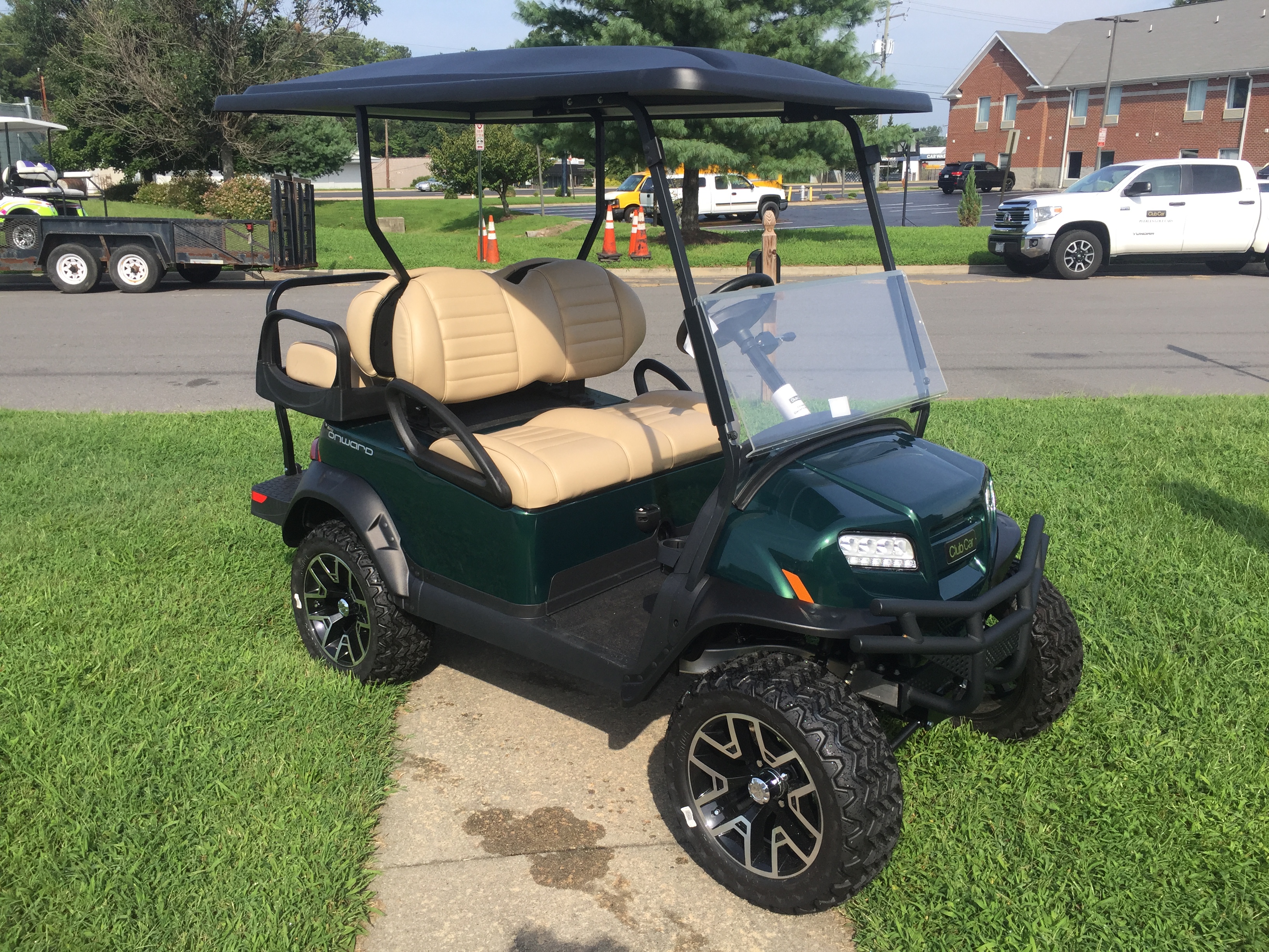 2018 club car onward lifted electric golf car metallic jade