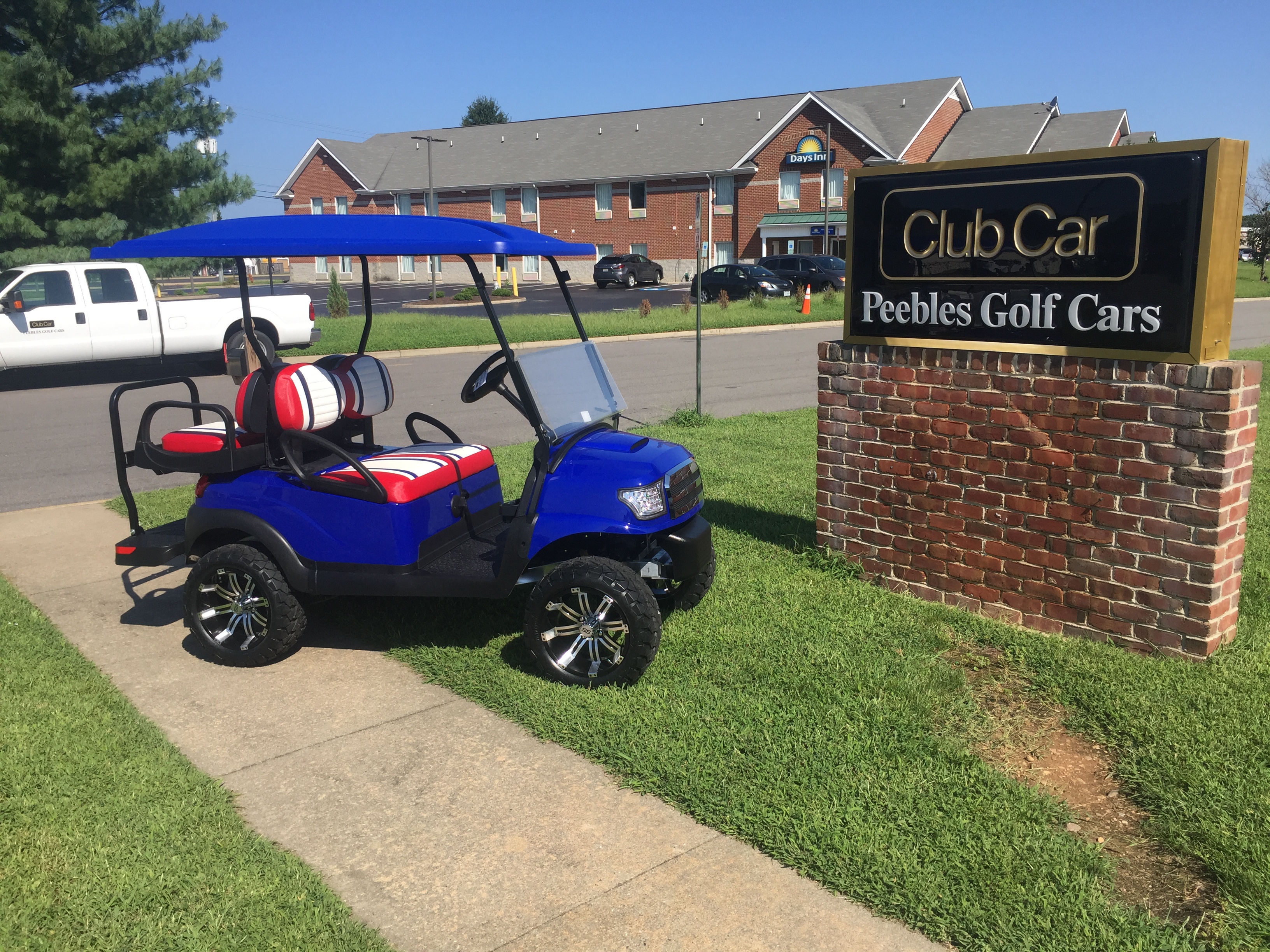 2012 Club Car Lifted Gas Golf Car Blue Alpha Peebles Golf Cars