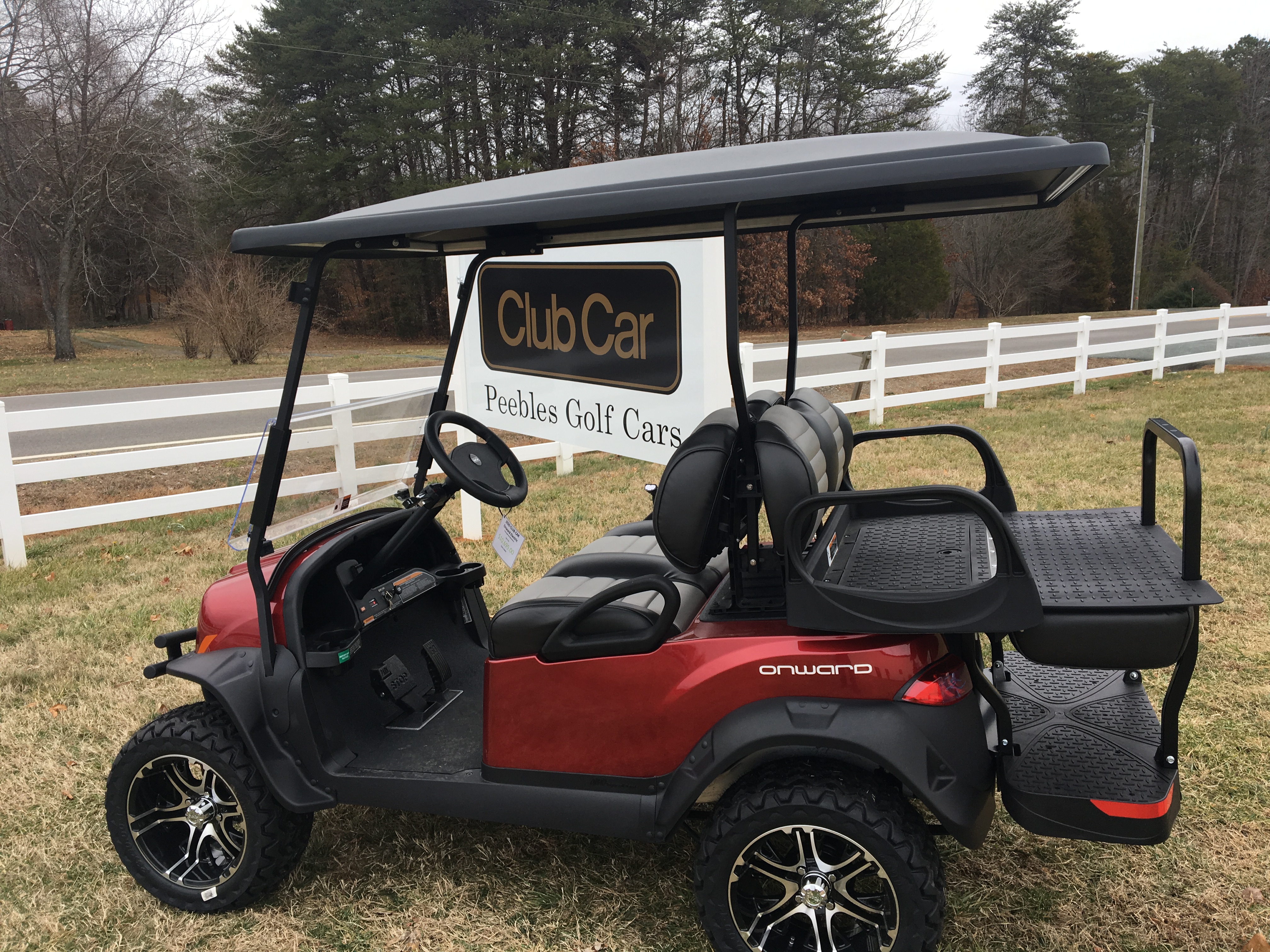 2020 Club Car Onward Electric Lifted PTV Metallic Candy Apple Red