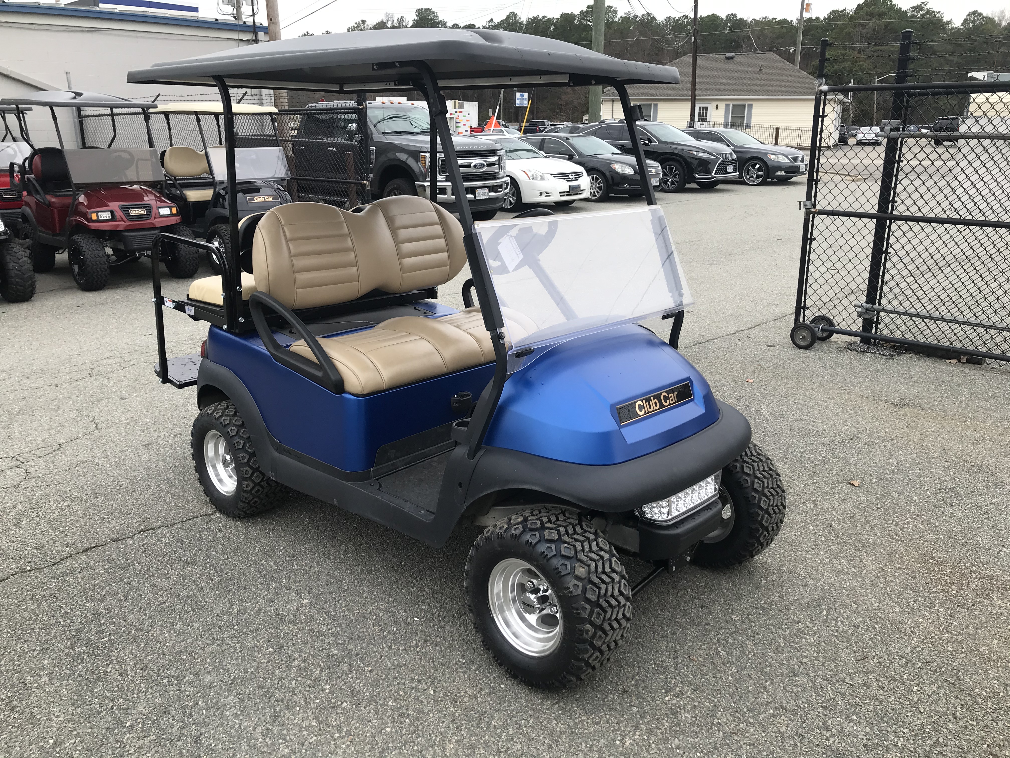 2016 Club Car Lifted Electric Golf Car Matte Pearl Blue Peebles Golf