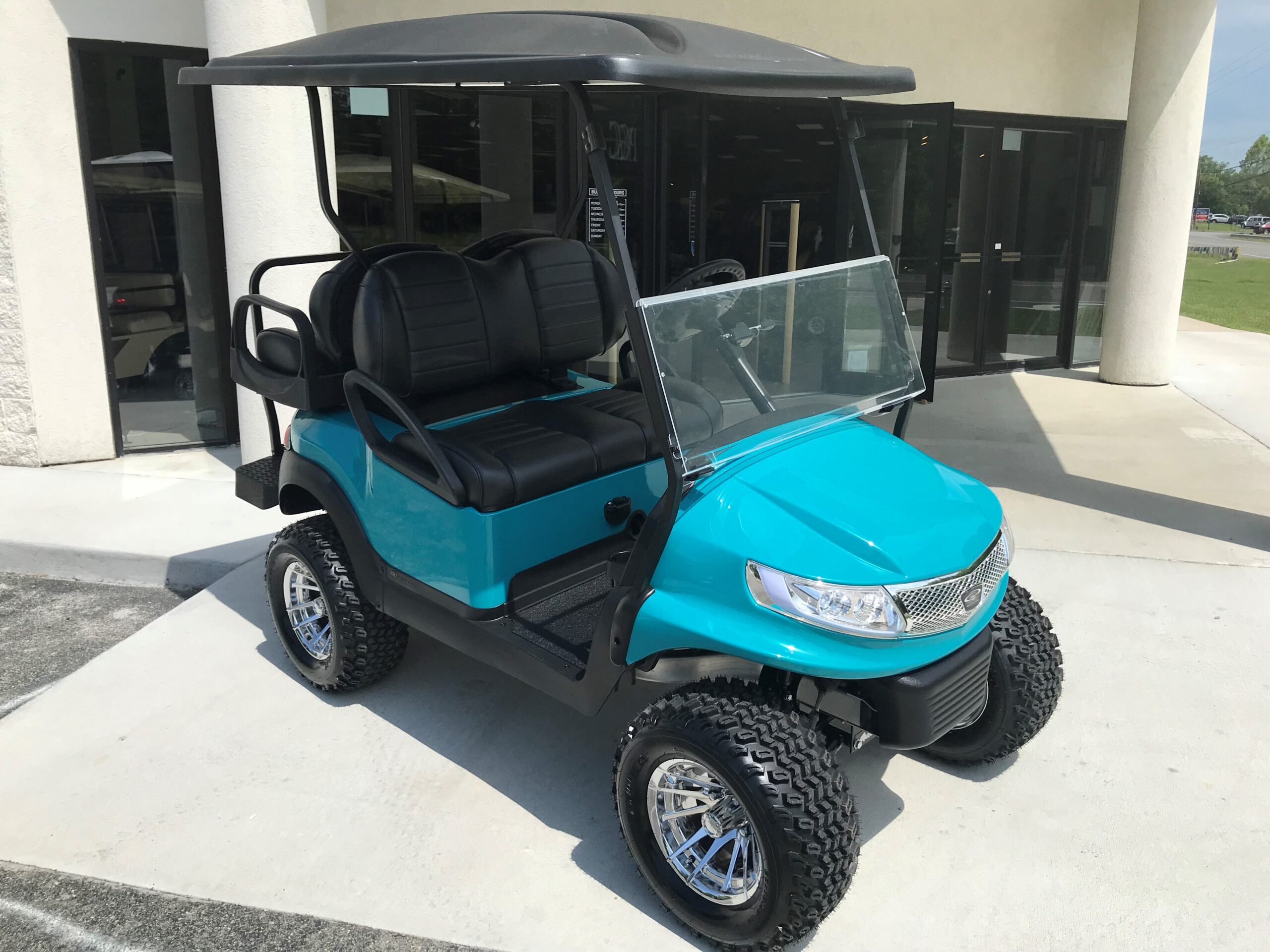 2017 Club Car Lifted Electric 4pass Teal Phoenix Peebles Golf Cars